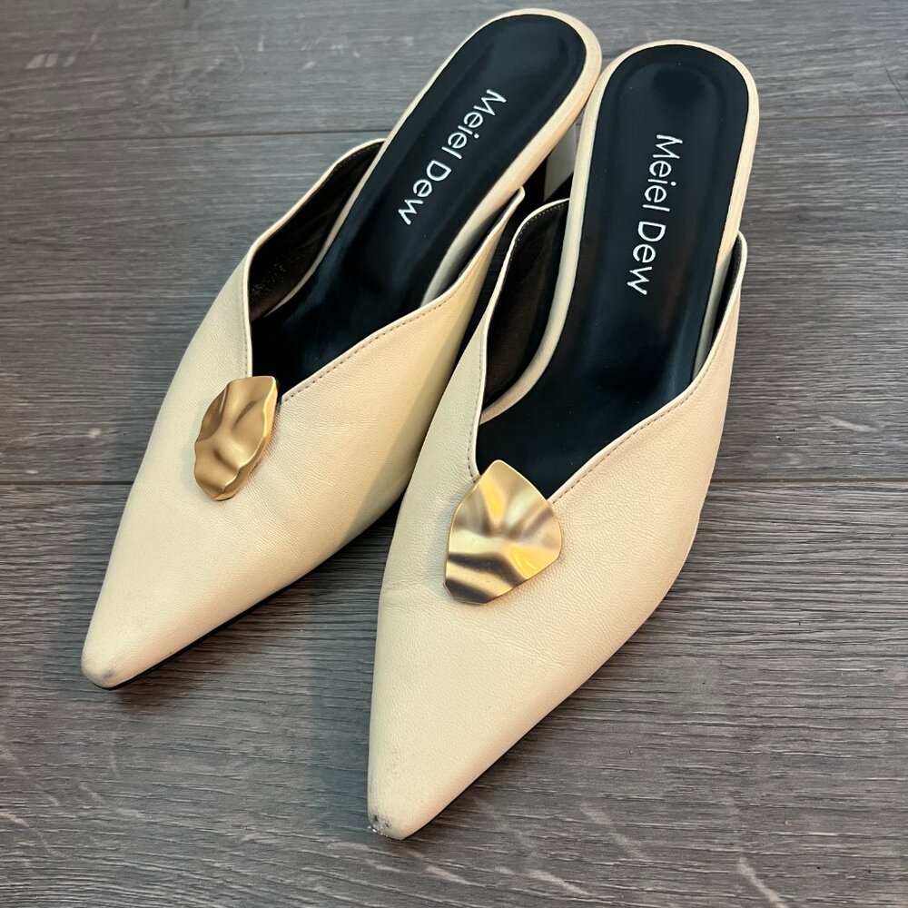 Meiel Dew kitten heel mules